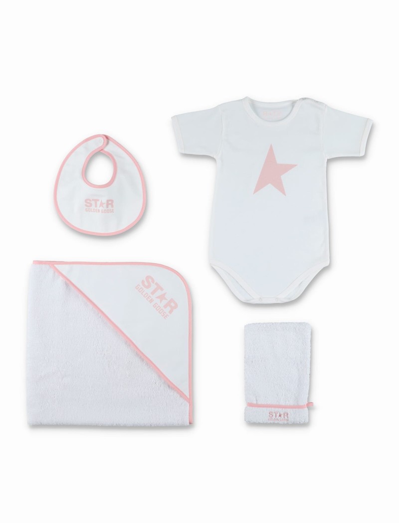 Coordinated Baby Set In White/pink