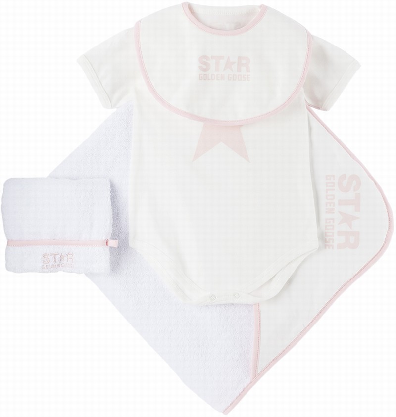 Kids' Baby White & Off-white Four-piece Set In 10310 White/pink