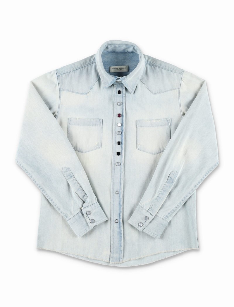 Kids' Denim Shirt In Light Blue