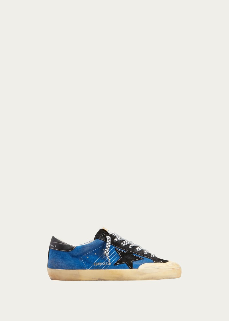 Men's Super Star Penstar Suede Low-top Sneakers In Bluette/black