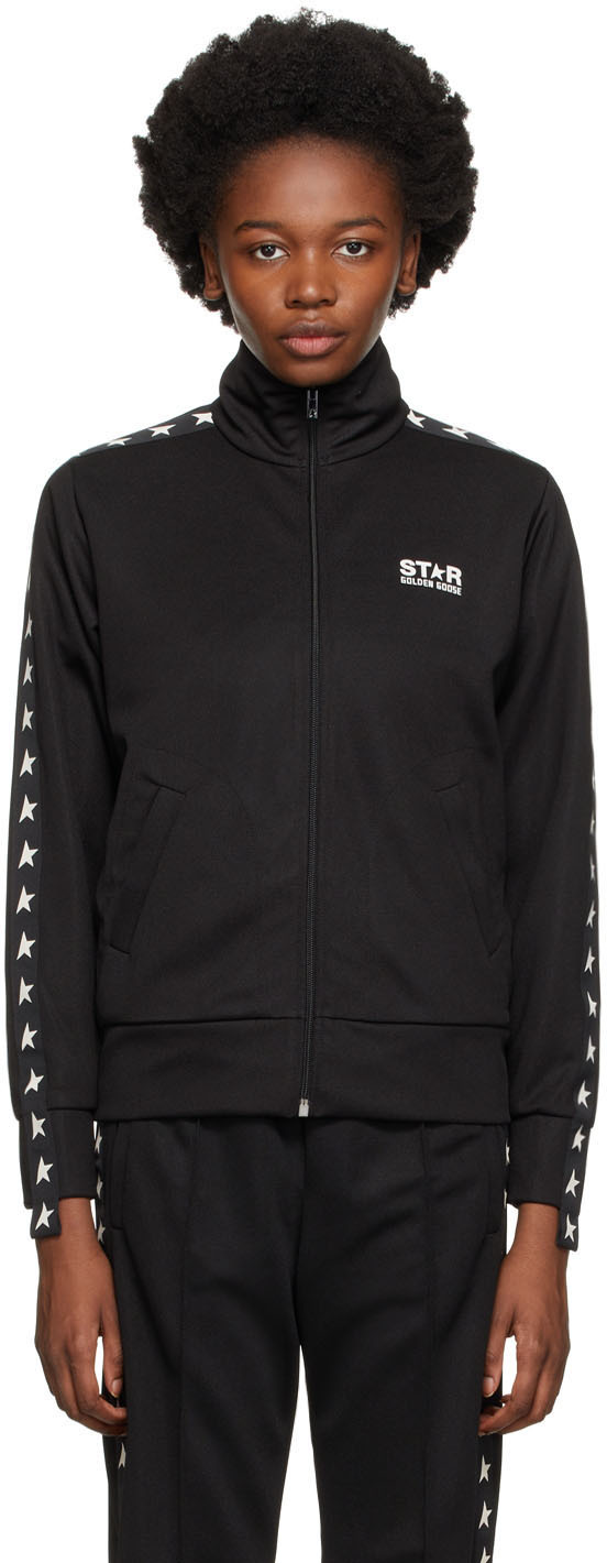 Black Denise Star Zip-Up Sweater