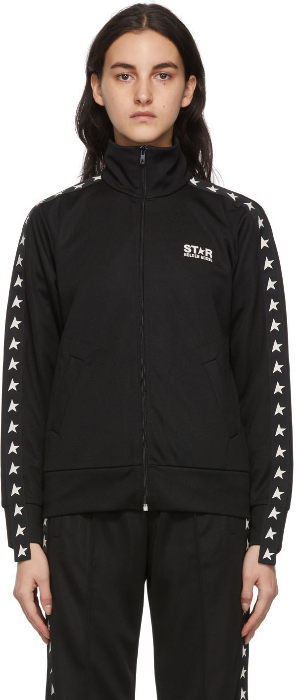 Black Denise Star Zip-Up Sweatshirt