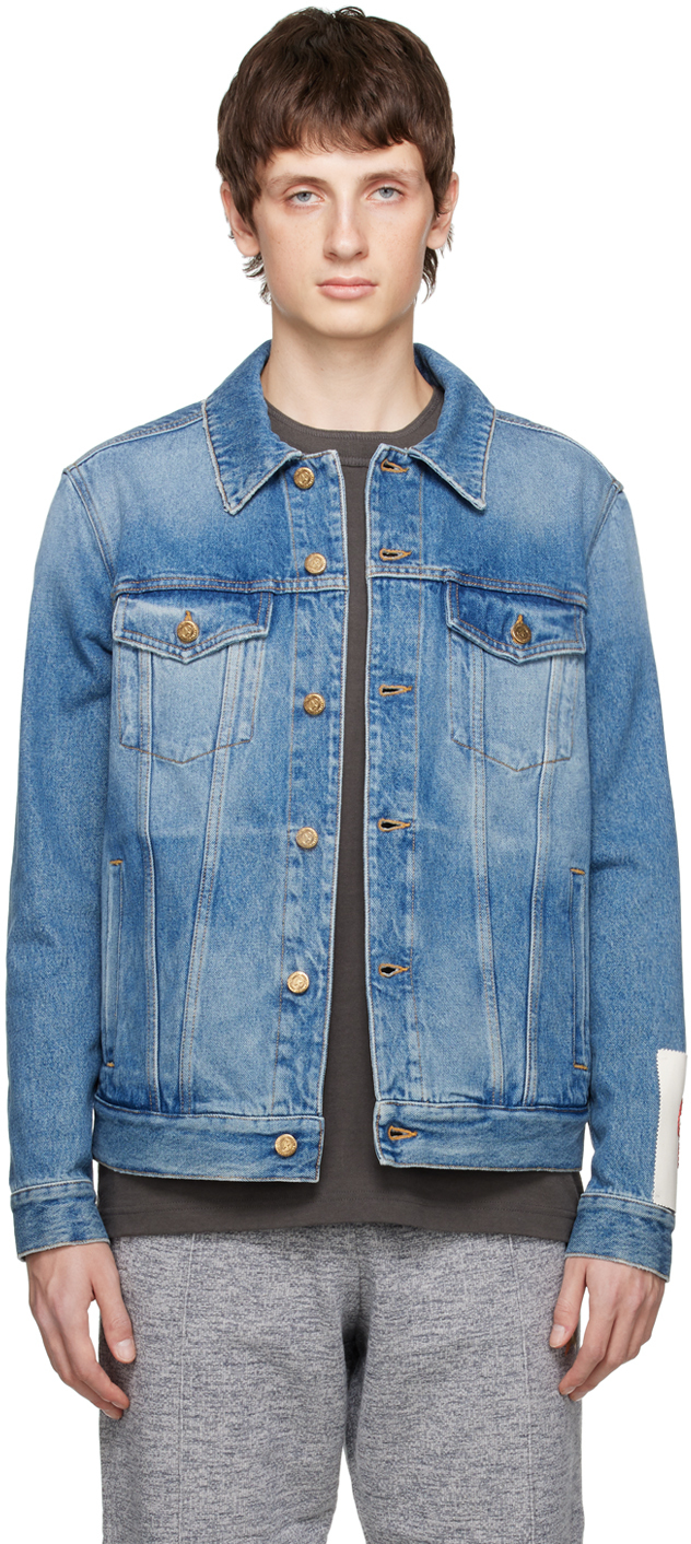 Blue Distressed Denim Jacket