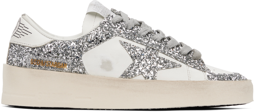 Silver & White Stardan Sneakers