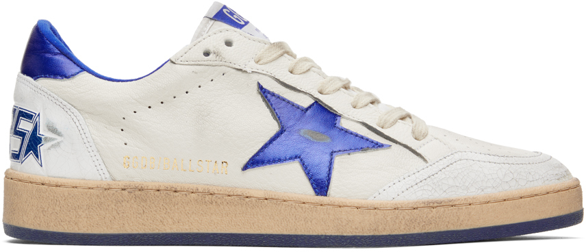 White & Blue Ball Star Sneakers