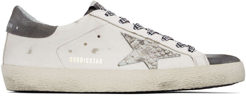 White & Grey Super-Star Sneakers